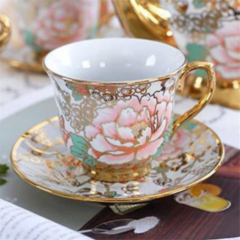 European Floral Bone China Tea Set