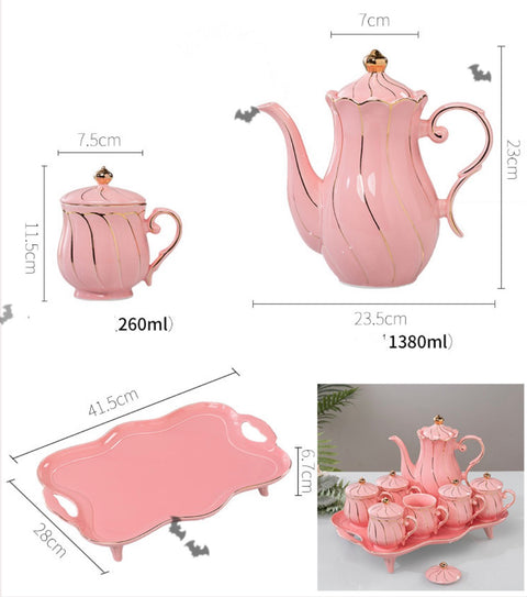 Peppermint Pink Bone China Tea Set