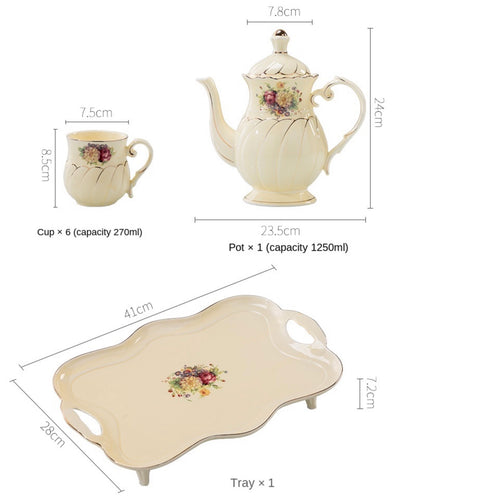 Flower Ceramic Tea Pot Set