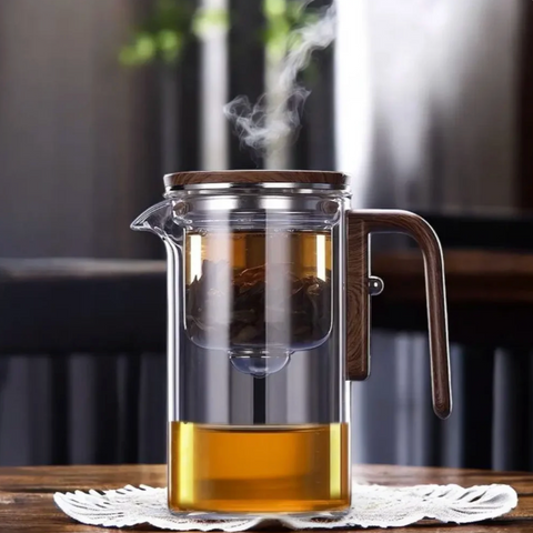 Glass Teapot with Removable Infuser & Magnetic Tea Strainer