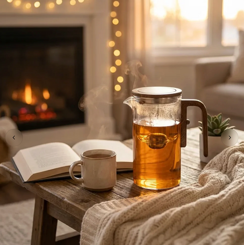 Glass Teapot with Removable Infuser & Magnetic Tea Strainer