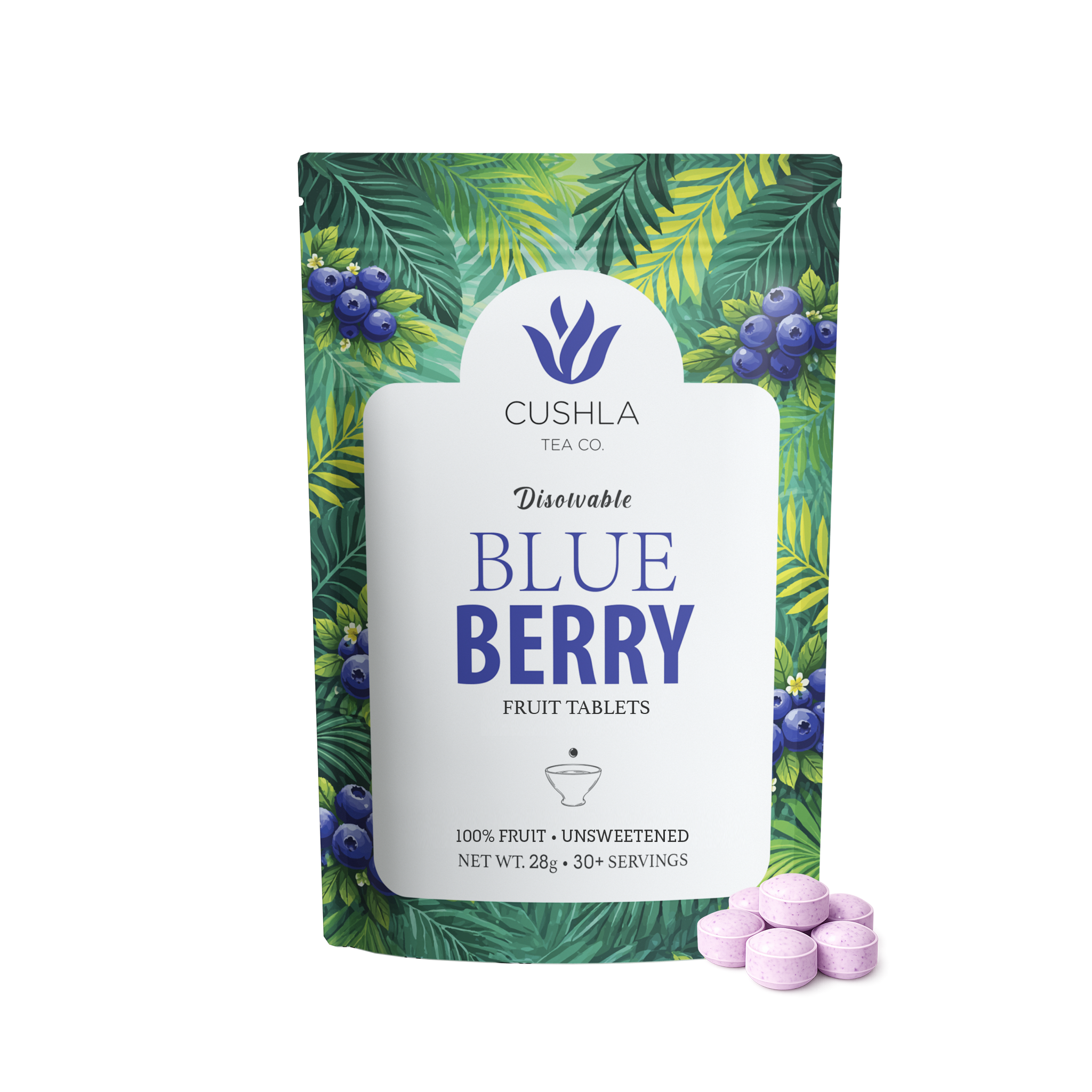 Dissolvable Pure Blueberry Fruit Compressed Tea Concentrate – Cushla Tea