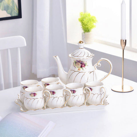 Flower Ceramic Tea Pot Set
